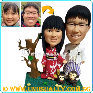 Custom 3D Japenese Theme Lovely Couple Figurines